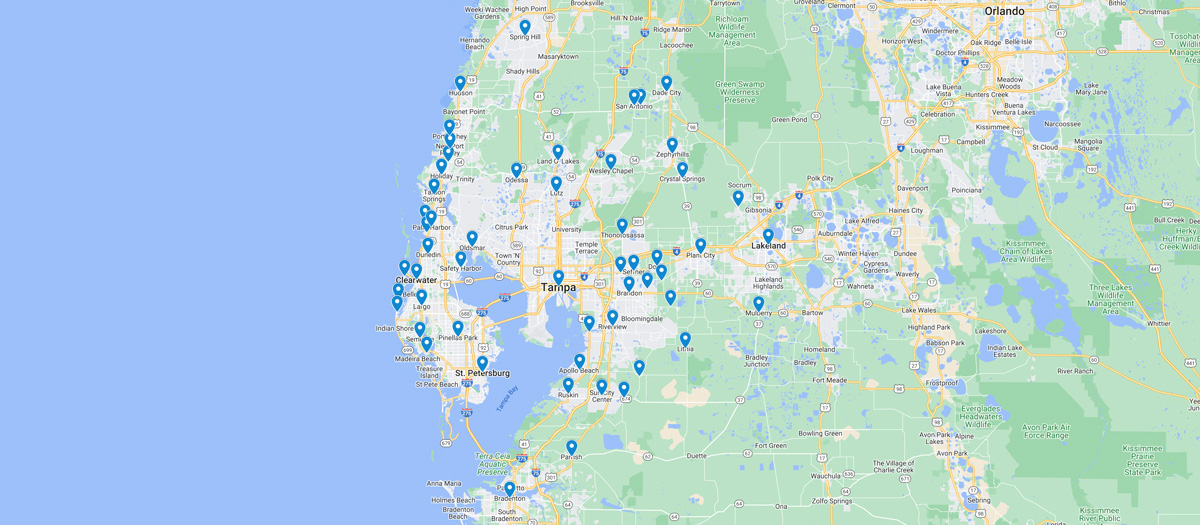 Map of Florida service area